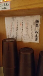 錦糸町　麺魚　テーブル表②